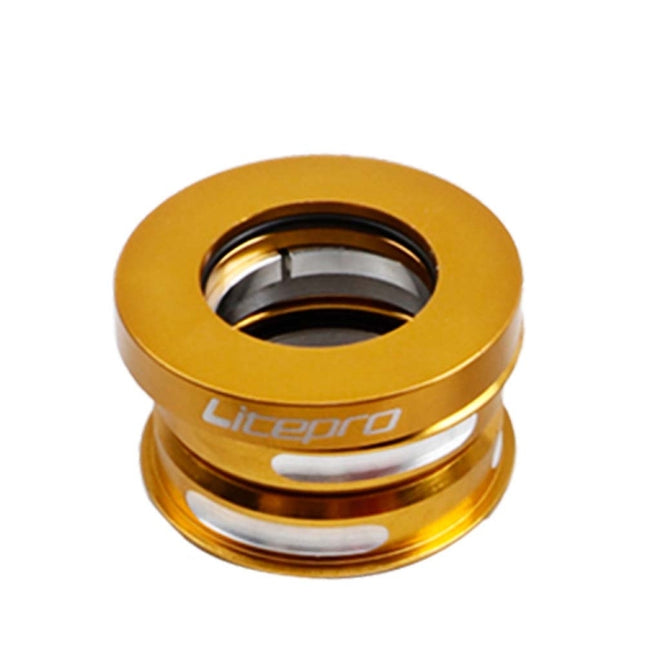 Litepro Folding Bike Headset 44mm Built-in Bearing Headset For Dahon BYA412 P18 P8 Headset, Color:Gold-garmade.com