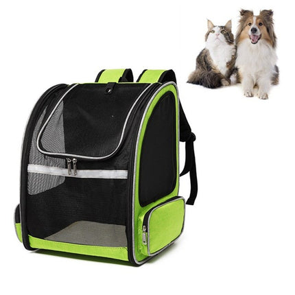 Full Net Breathable Pet Backpack For Easy Going Out Pet Backpack(Green)-garmade.com