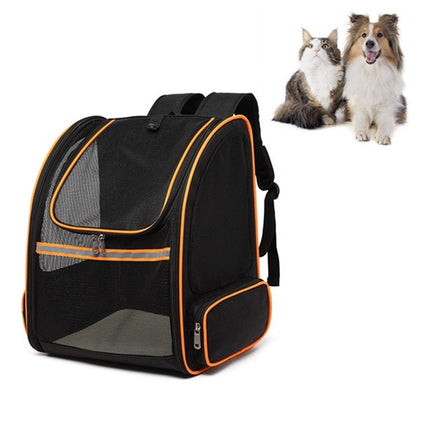 Full Net Breathable Pet Backpack For Easy Going Out Pet Backpack(Orange)-garmade.com