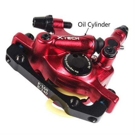 ZOOM HB100 Mountain Bike Hydraulic Brake Caliper Folding Bike Cable Pull Hydraulic Disc Brake Caliper, Style:Front(Red)-garmade.com