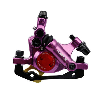 ZOOM HB100 Mountain Bike Hydraulic Brake Caliper Folding Bike Cable Pull Hydraulic Disc Brake Caliper, Style:Front(Purple)-garmade.com