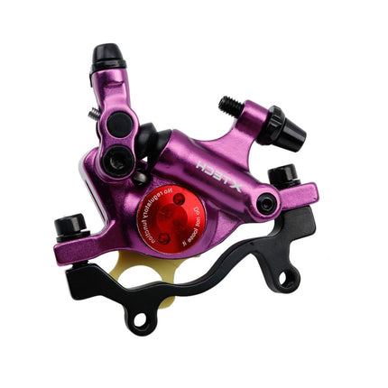 ZOOM HB100 Mountain Bike Hydraulic Brake Caliper Folding Bike Cable Pull Hydraulic Disc Brake Caliper, Style:Rear(Purple)-garmade.com