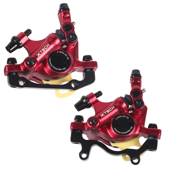 ZOOM HB100 Mountain Bike Hydraulic Brake Caliper Folding Bike Cable Pull Hydraulic Disc Brake Caliper, Style:Front and Rear(Red)-garmade.com