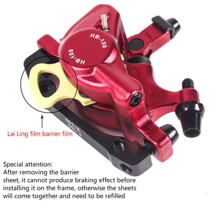 ZOOM HB100 Mountain Bike Hydraulic Brake Caliper Folding Bike Cable Pull Hydraulic Disc Brake Caliper, Style:Front and Rear(Red)-garmade.com
