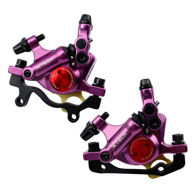 ZOOM HB100 Mountain Bike Hydraulic Brake Caliper Folding Bike Cable Pull Hydraulic Disc Brake Caliper, Style:Front and Rear(Purple)-garmade.com