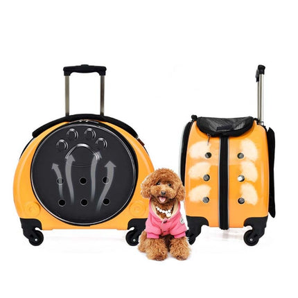 Pet Trolley Case Got Out Portable Pet Bag(Yellow)-garmade.com