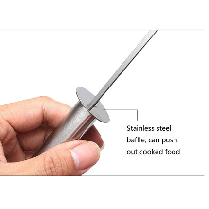 5 PCS Barbecue Pin With Handle BBQ Stainless Steel Grill Skewer Grill Pin With Heat-proof Handle-garmade.com
