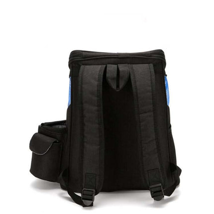 Go Out Portable Foldable Pet Cat and Dog Carry Backpack, Size:S (Black Blue)-garmade.com