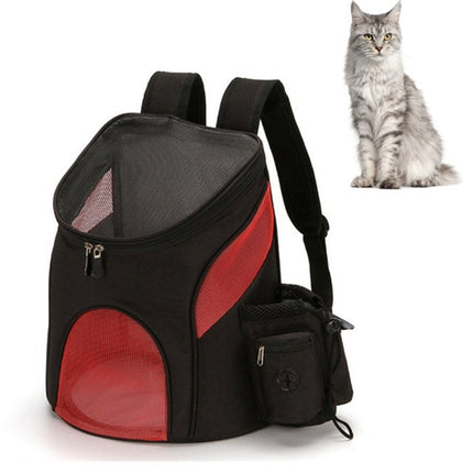 Go Out Portable Foldable Pet Cat and Dog Carry Backpack, Size:L (Black Red)-garmade.com