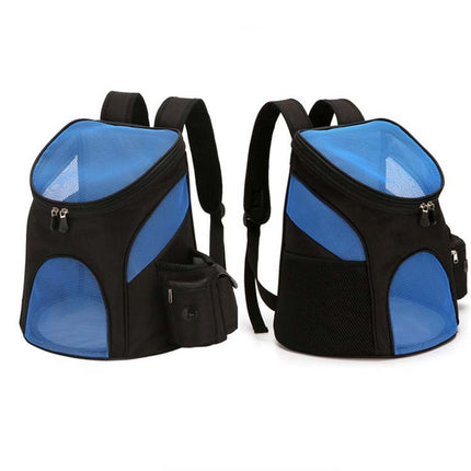 Go Out Portable Foldable Pet Cat and Dog Carry Backpack, Size:L (Black Blue)-garmade.com