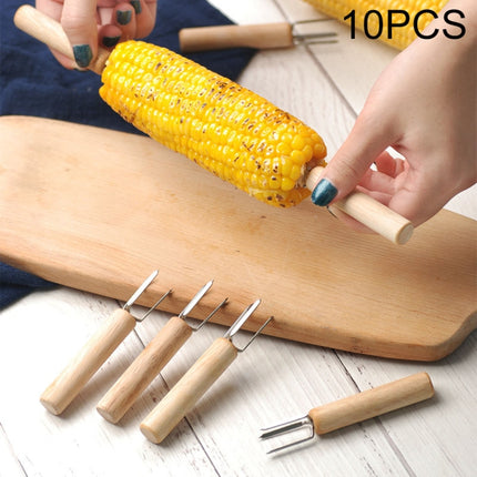 10 PCS Corn Fork Corn Roast Needle Moxa Extender Corn Plug Barbecue Tool Barbecue Fork-garmade.com