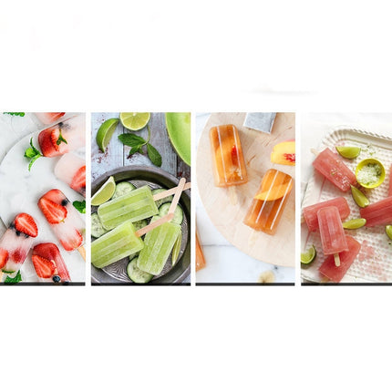 Stainless Steel DIY Ice Cream Mold Household Popsicle Ice Cream Mold(6 Watermelon Cups Double Slot)-garmade.com
