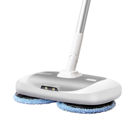 Cordless Electric Rotary Mop Floor Scrubber Household Handheld Water Spray Cleaning Multifunctional Mop CN Plug(White)-garmade.com