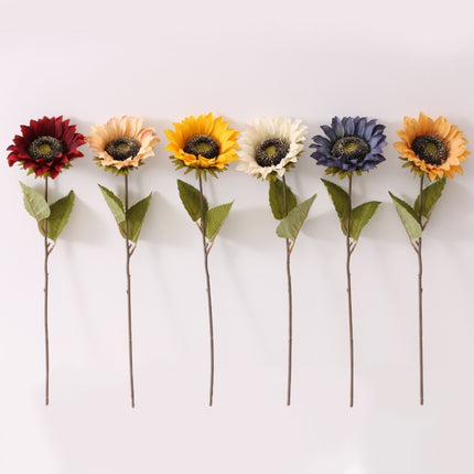 5 PCS Retro Sunflower Sunflower Simulation Sunflower Bouquet Wedding Bride Holding Fake Flowers(Blue)-garmade.com