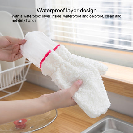 10 PCS Bamboo Fiber Household Non-stick Oil Dishwashing Gloves Kitchen Cleaning Waterproof Gloves-garmade.com