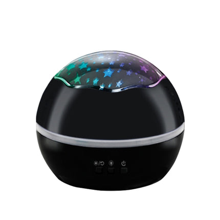 Small Ball USB Rotating Starry Sky Ocean Projector Night Light(Black)-garmade.com