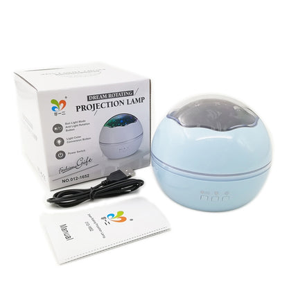 Small Ball USB Rotating Starry Sky Ocean Projector Night Light(White)-garmade.com