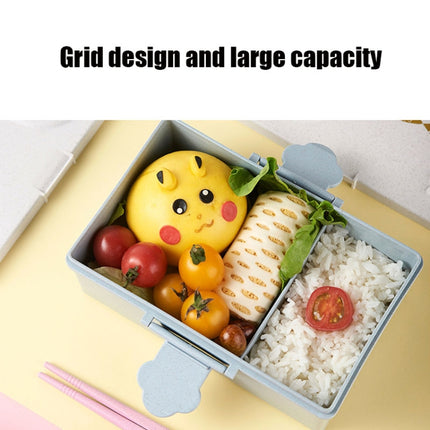 2 PCS Cartoon Wheat Straw Bento Box Children Going Out Division Complementary Food Box Environmentally Friendly Healthy Office Worker Student Lunch Box(Pink)-garmade.com