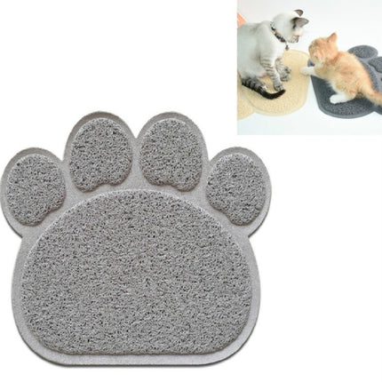 2 PCS PVC Claw Shaped Cat Litter Mat Pet Placemat Anti-skid Floor Large Mat Pet Supplies(Gray)-garmade.com