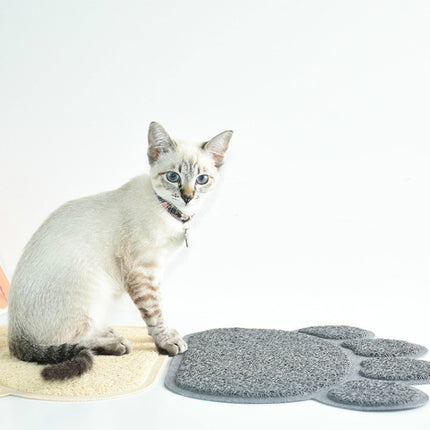 2 PCS PVC Claw Shaped Cat Litter Mat Pet Placemat Anti-skid Floor Large Mat Pet Supplies(Gray)-garmade.com