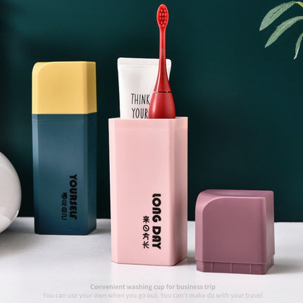 5 PCS Portable Toothbrush Barrel Gargle Cup Simple Travel Set Cup(Rose Pink)-garmade.com