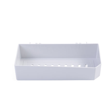 3 PCS Bathroom Seamless Non-perforated Shelf Wall Hanging Storage Basket(Solid White)-garmade.com