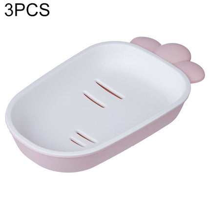 3 PCS Creative Cute Drain Double-layer Household Toilet Soap Box with Lid Soap Holder(White)-garmade.com