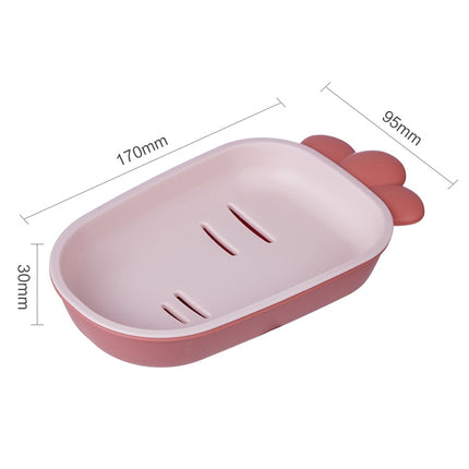 3 PCS Creative Cute Drain Double-layer Household Toilet Soap Box with Lid Soap Holder(Pink)-garmade.com
