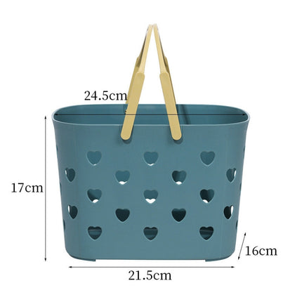 6 PCS Portable Bathroom Bath Basket Wash Basket Toilet Storage Basket(Blue)-garmade.com