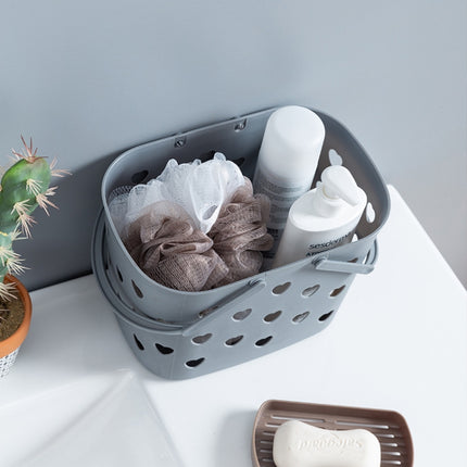 6 PCS Portable Bathroom Bath Basket Wash Basket Toilet Storage Basket(Gray)-garmade.com