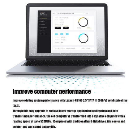 Lexar NS100 2.5 inch SATA3 Notebook Desktop SSD Solid State Drive, Capacity: 256GB(Gray)-garmade.com
