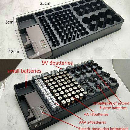 Multifunctional Battery Storage Box Battery Tester Battery Strength Indicator Storage Box Capacity Tester-garmade.com