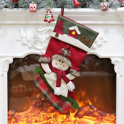 Christmas Socks Gift Bag Christmas Tree Pendant Decoration(Snowman)-garmade.com
