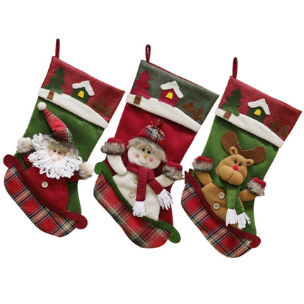Christmas Socks Gift Bag Christmas Tree Pendant Decoration(Snowman)-garmade.com