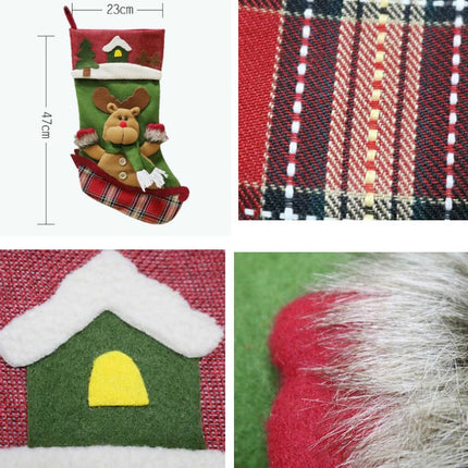 Christmas Socks Gift Bag Christmas Tree Pendant Decoration(Elk)-garmade.com