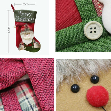 Christmas Socks Gift Bag Christmas Ornaments Gifts Candy Socks Pendant(Snowman)-garmade.com