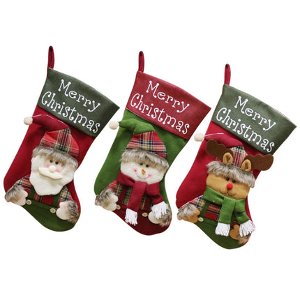 Christmas Socks Gift Bag Christmas Ornaments Gifts Candy Socks Pendant(Snowman)-garmade.com