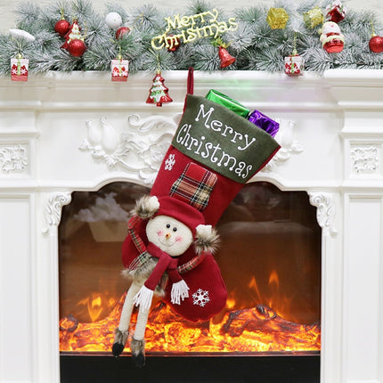 Christmas Decorations Christmas Socks Christmas Tree Pendant Children Gift Candy Bag(Snowman)-garmade.com