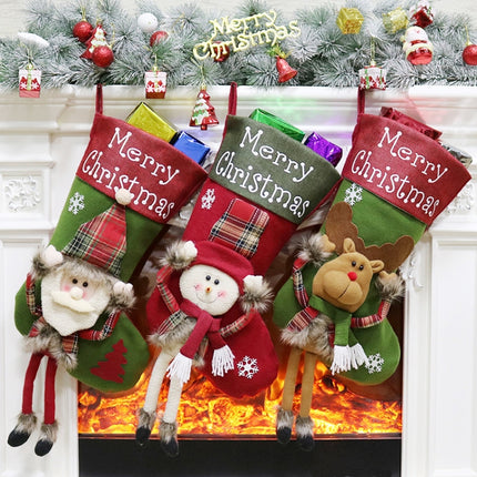 Christmas Decorations Christmas Socks Christmas Tree Pendant Children Gift Candy Bag(Snowman)-garmade.com