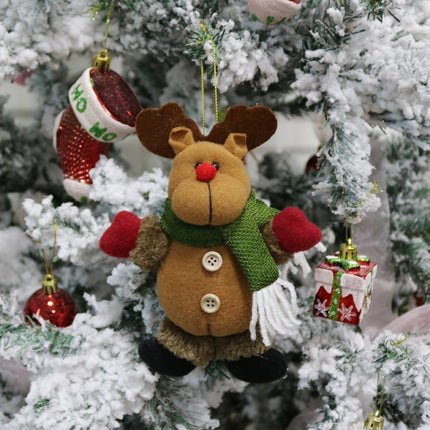 Christmas Decorations Gift Small Pendant Plush Doll Christmas Tree Pendant Supplies, Size: A(Snowman)-garmade.com
