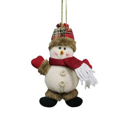 Christmas Decorations Gift Small Pendant Plush Doll Christmas Tree Pendant Supplies, Size: B(Snowman)-garmade.com