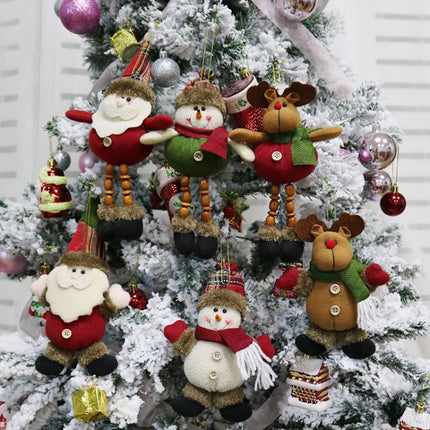 Christmas Decorations Gift Small Pendant Plush Doll Christmas Tree Pendant Supplies, Size: B(Elk)-garmade.com