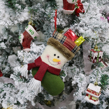 Christmas Socks Gift Bag Christmas Tree Pendant Decoration Socks Creative Christmas Gifts(Snowman)-garmade.com