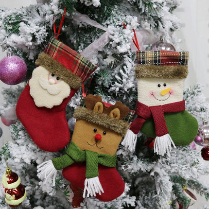 Christmas Socks Gift Bag Christmas Tree Pendant Decoration Socks Creative Christmas Gifts(Elk)-garmade.com