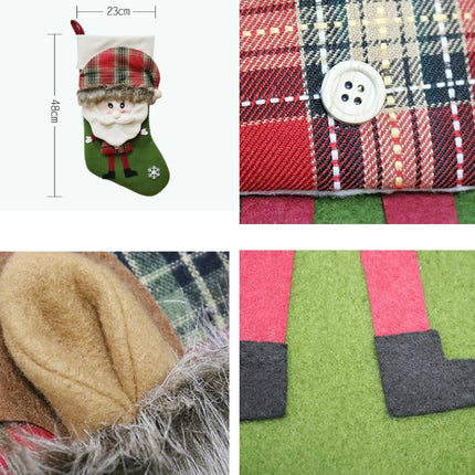Christmas Socks Gift Bag Christmas Ornaments Christmas Tree Pendant(Snowman)-garmade.com