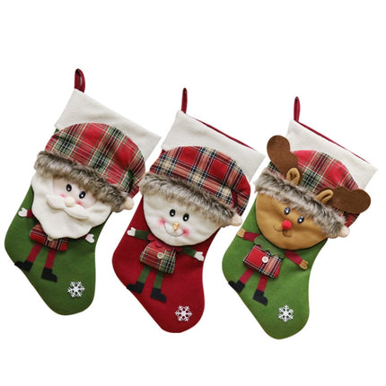 Christmas Socks Gift Bag Christmas Ornaments Christmas Tree Pendant(Snowman)-garmade.com