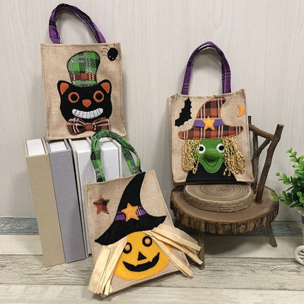 Halloween Decoration Supplies Tote Bag Mall Hotel Biscuits Apple Gift Bag(Pumpkin)-garmade.com
