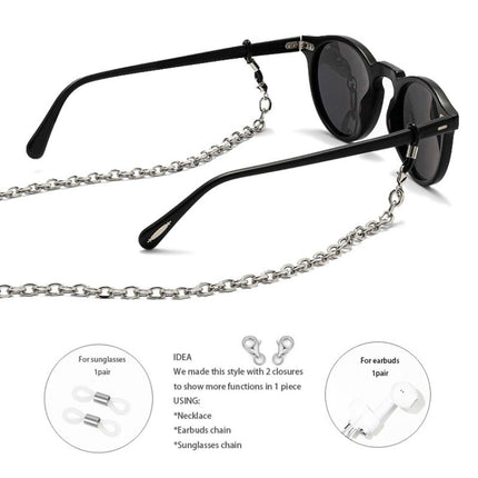 Rock Style Stainless Steel Glasses Chain Earphone Anti-lost Chain Multi-purpose Wear Chain-garmade.com
