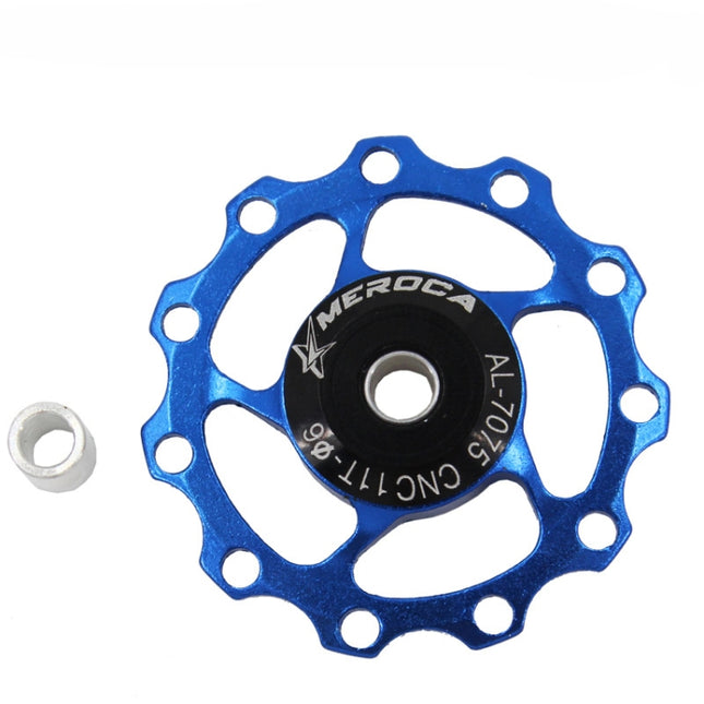 4 PCS MEROCA Metal Bearings Mountain Bike Road Bike Rear Derailleur Guide Wheel 11T/13T Guide Wheel, Specification:11T, Color:Blue-garmade.com