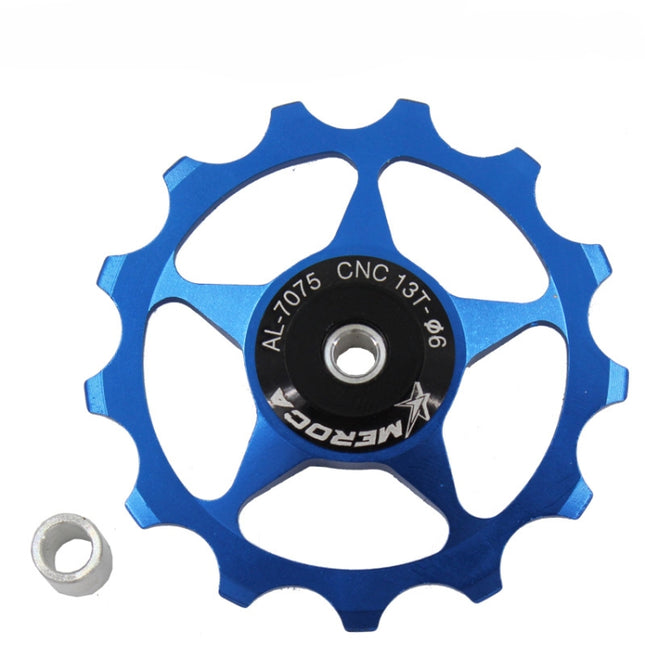 4 PCS MEROCA Metal Bearings Mountain Bike Road Bike Rear Derailleur Guide Wheel 11T/13T Guide Wheel, Specification:13T, Color:Blue-garmade.com